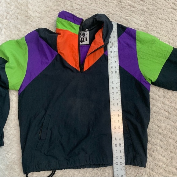 Life’s Adventure Dash Retro Black Neon Windbreaker Men's Jacket Medium - Picture 4 of 8